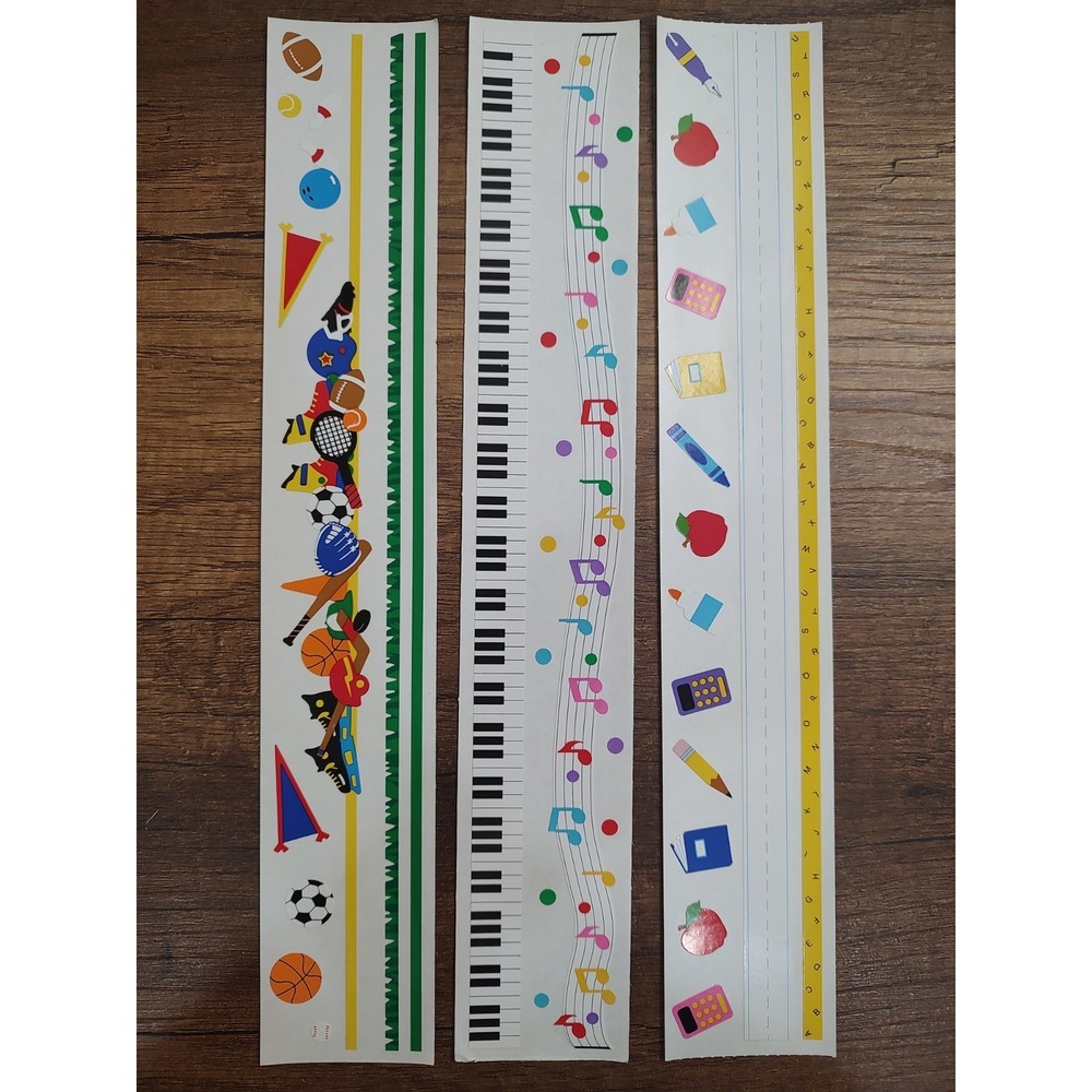 Lot of 3 Mrs Grossmans Christmas Scrapbook Border Strip Sticker Embellishment